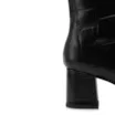 Bota Preta Cano Médio Salto Médio Couro Maxi Croco - imagem 8