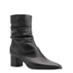 Bota Preta Cano Médio Salto Médio Couro Slouch - imagem 1