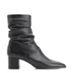 Bota Preta Cano Médio Salto Médio Couro Slouch - imagem 3