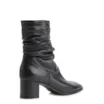 Bota Preta Cano Médio Salto Médio Couro Slouch - imagem 4