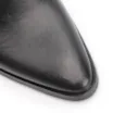 Bota Preta Cano Médio Salto Médio Couro Slouch - imagem 7