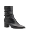 Bota Preta Cano Médio Salto Médio Couro Slouch - imagem 1
