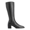 Bota Preto Cano Alto Salto Baixo Couro Bico Redondo - imagem 3
