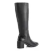 Bota Preto Cano Alto Salto Baixo Couro Bico Redondo - imagem 4