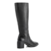 Bota Preto Cano Alto Salto Baixo Couro Bico Redondo - imagem 4