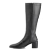 Bota Preto Cano Alto Salto Baixo Couro Bico Redondo - imagem 5