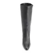Bota Preto Cano Alto Salto Baixo Couro Bico Redondo - imagem 6