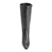 Bota Preto Cano Alto Salto Baixo Couro Bico Redondo - imagem 6