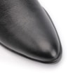 Bota Preto Cano Alto Salto Baixo Couro Bico Redondo - imagem 7