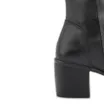 Bota Preto Cano Alto Salto Baixo Couro Bico Redondo - imagem 8