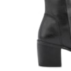 Bota Preto Cano Alto Salto Baixo Couro Bico Redondo - imagem 8