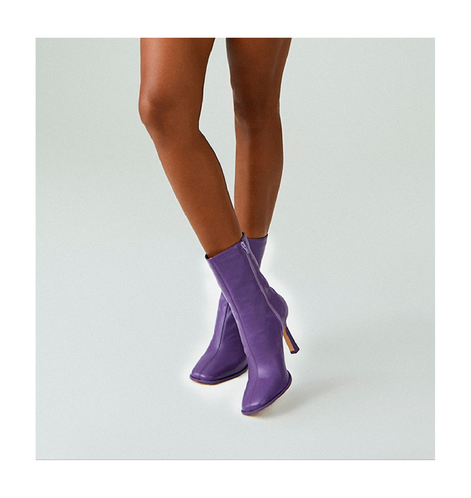 Bota Square Ária Couro Violeta