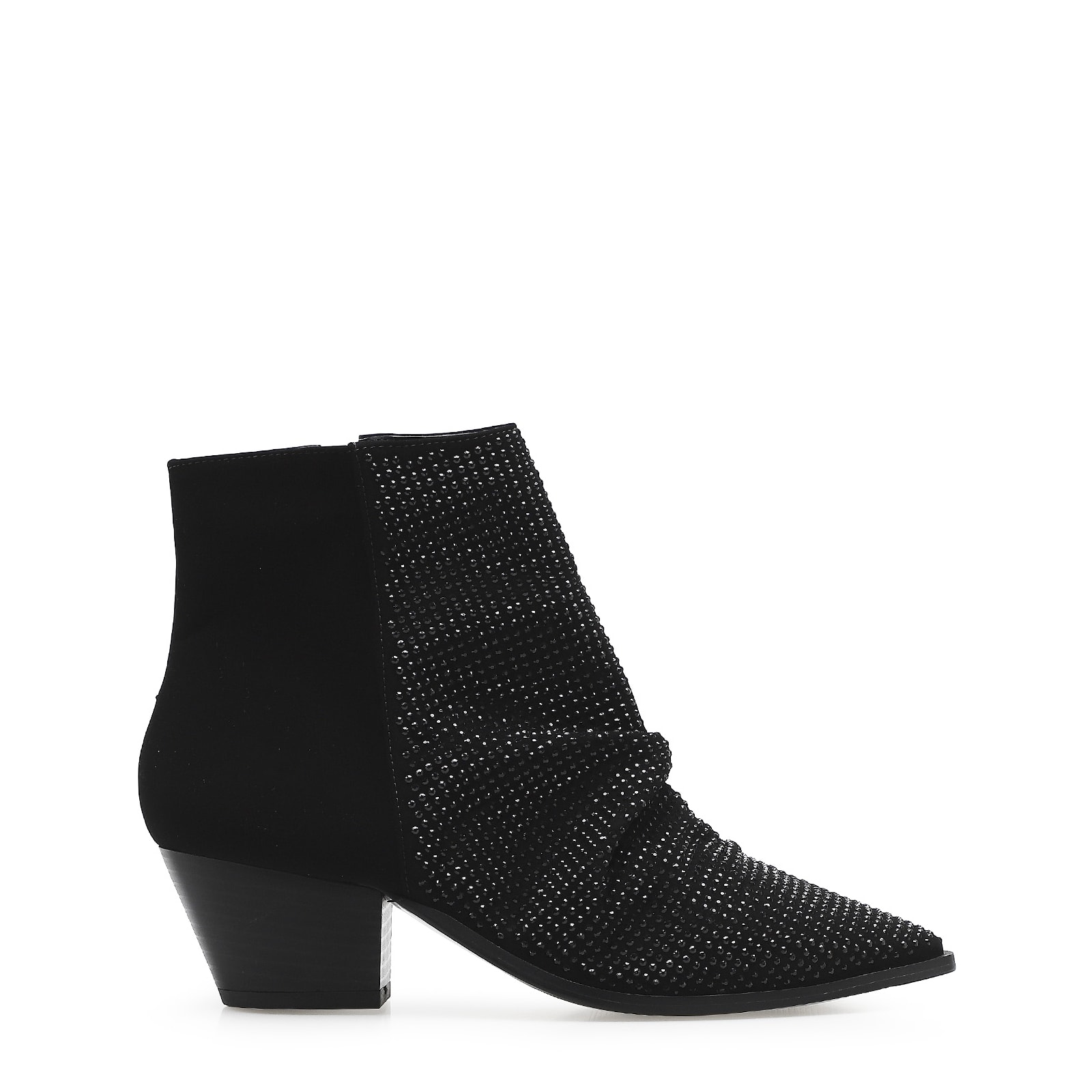 Bota Strass Nobuck Preto