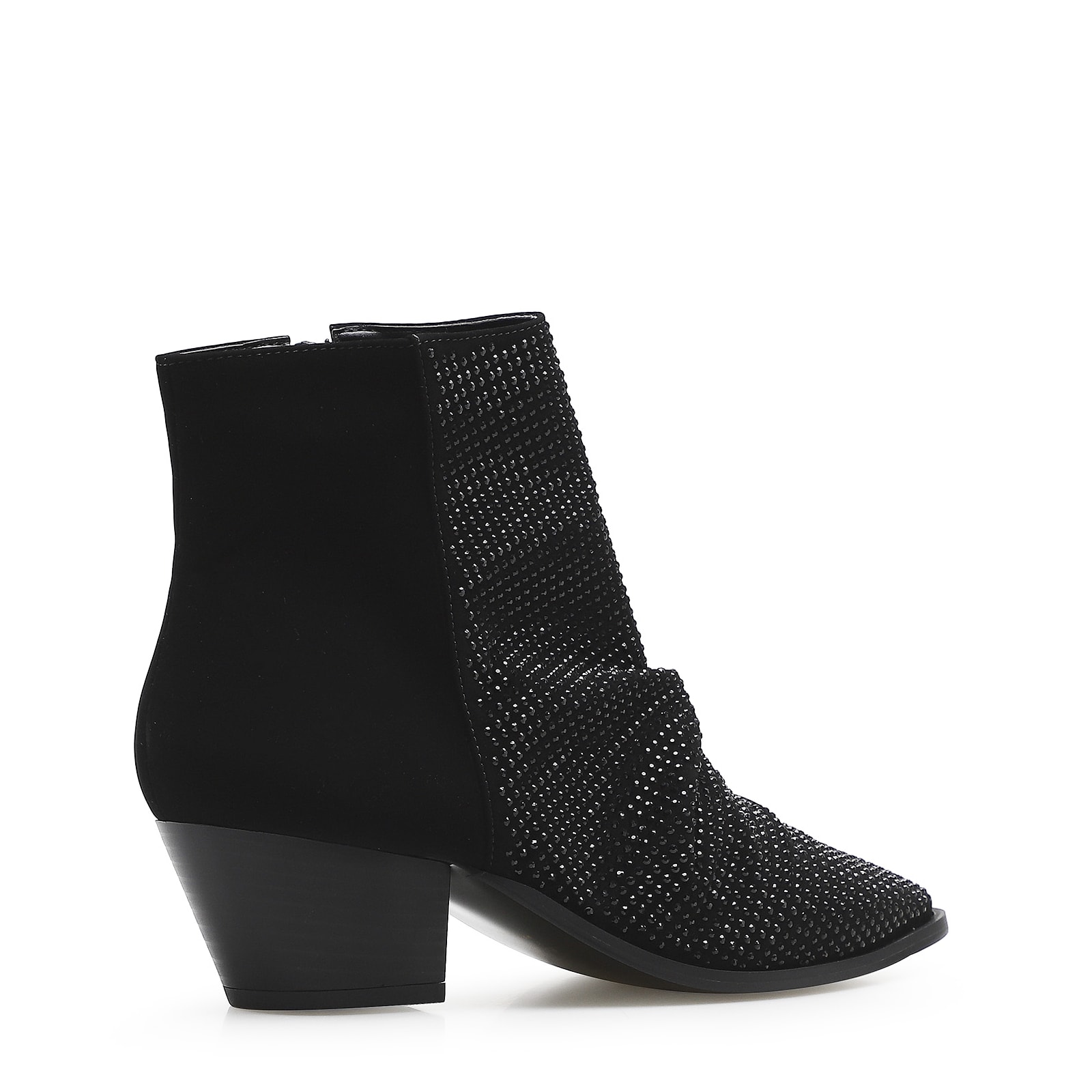 Bota Strass Nobuck Preto