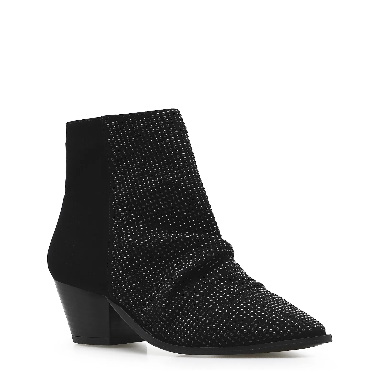 Bota Strass Nobuck Preto