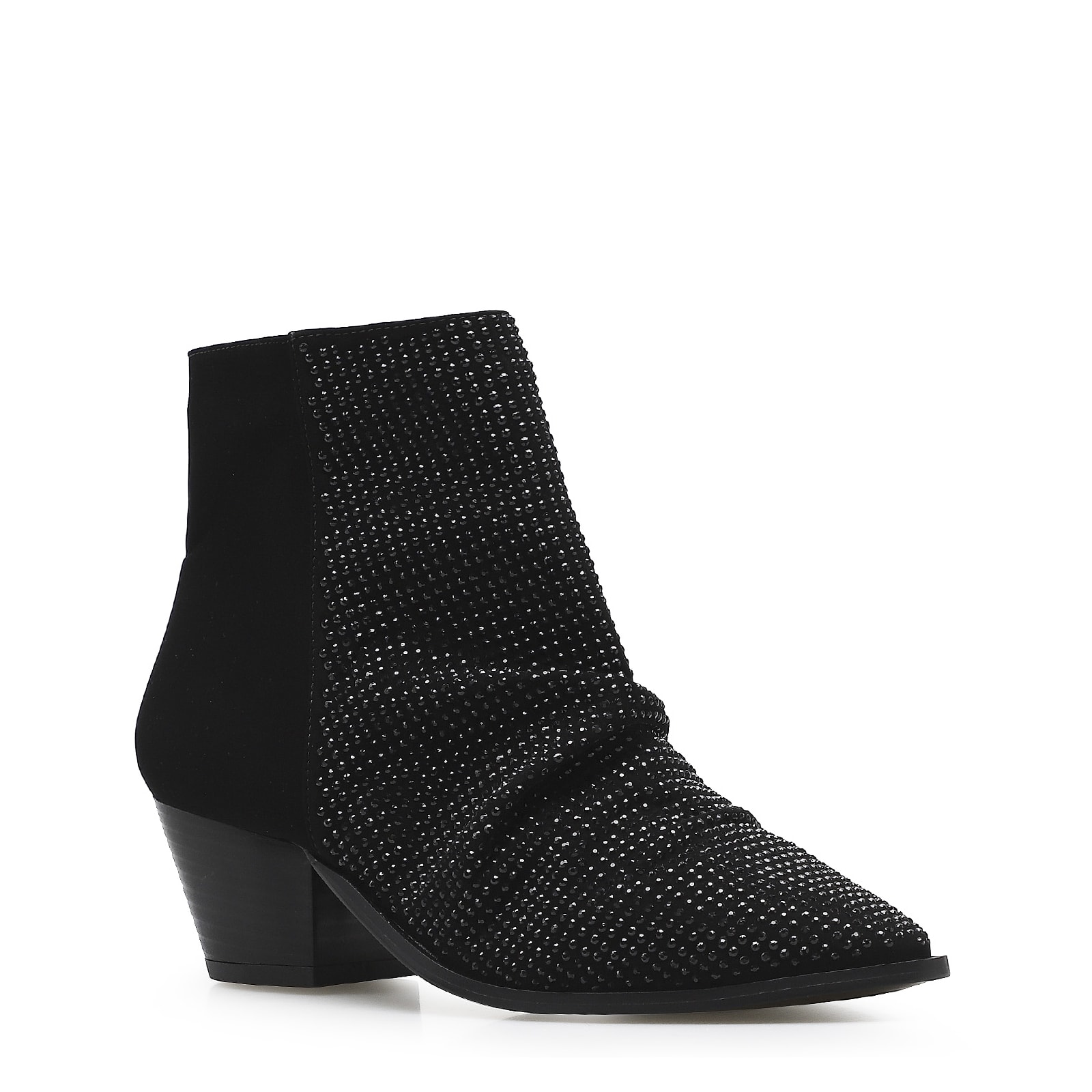Bota Strass Nobuck Preto
