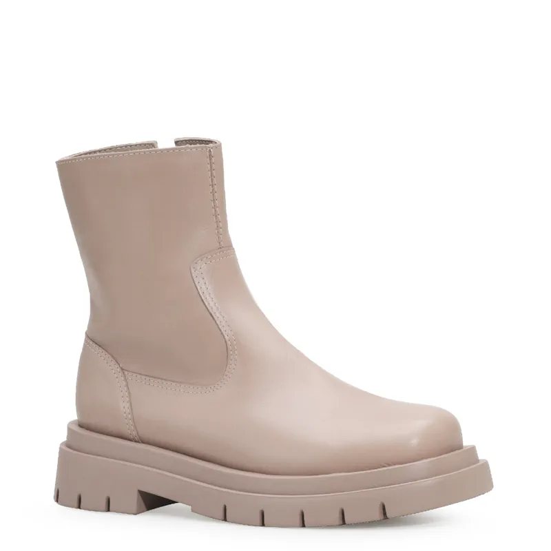 Bota Tratorada Couro Bege