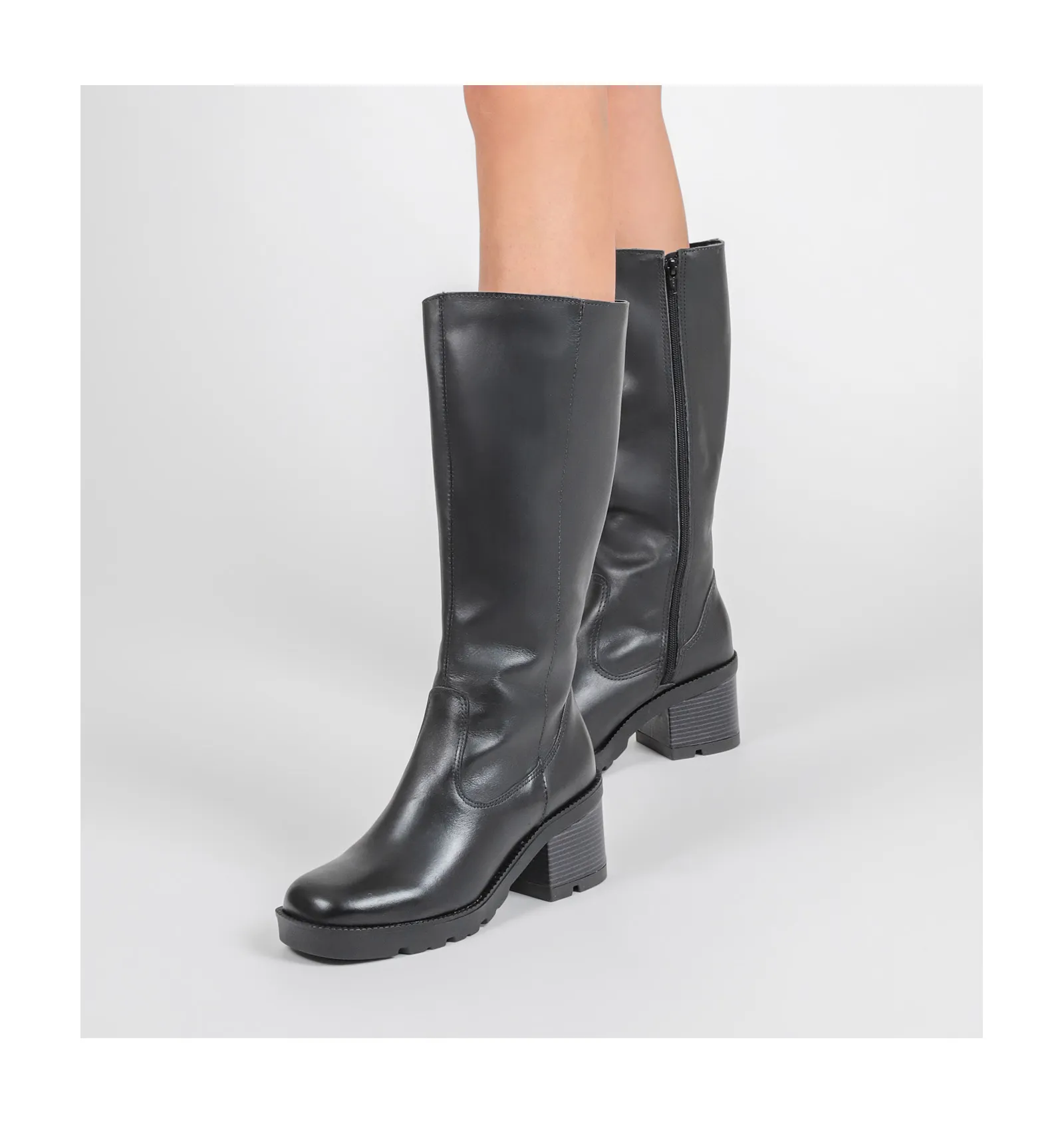 Bota Tratorada Couro Preto