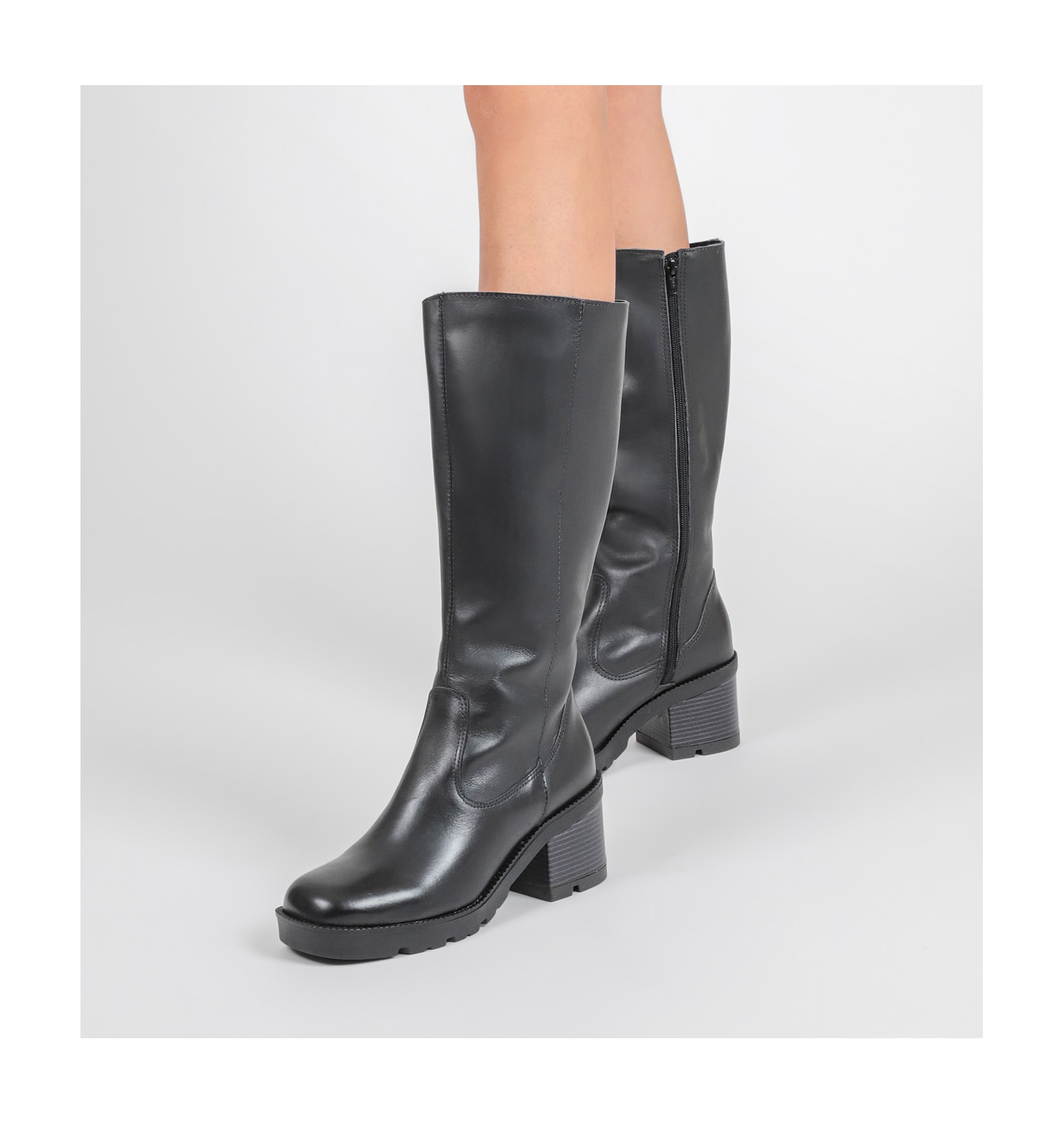 Bota Tratorada Couro Preto