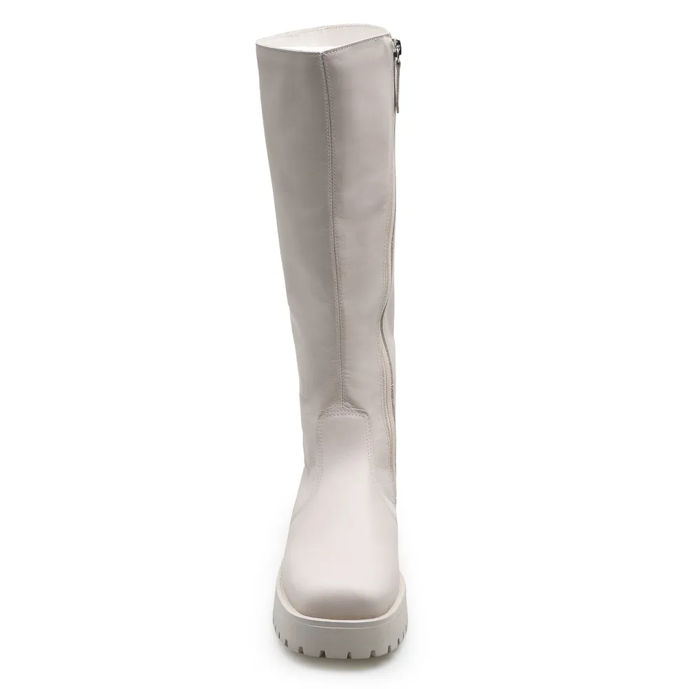 Bota Tratorada High Mia Couro Off White - imagem 5