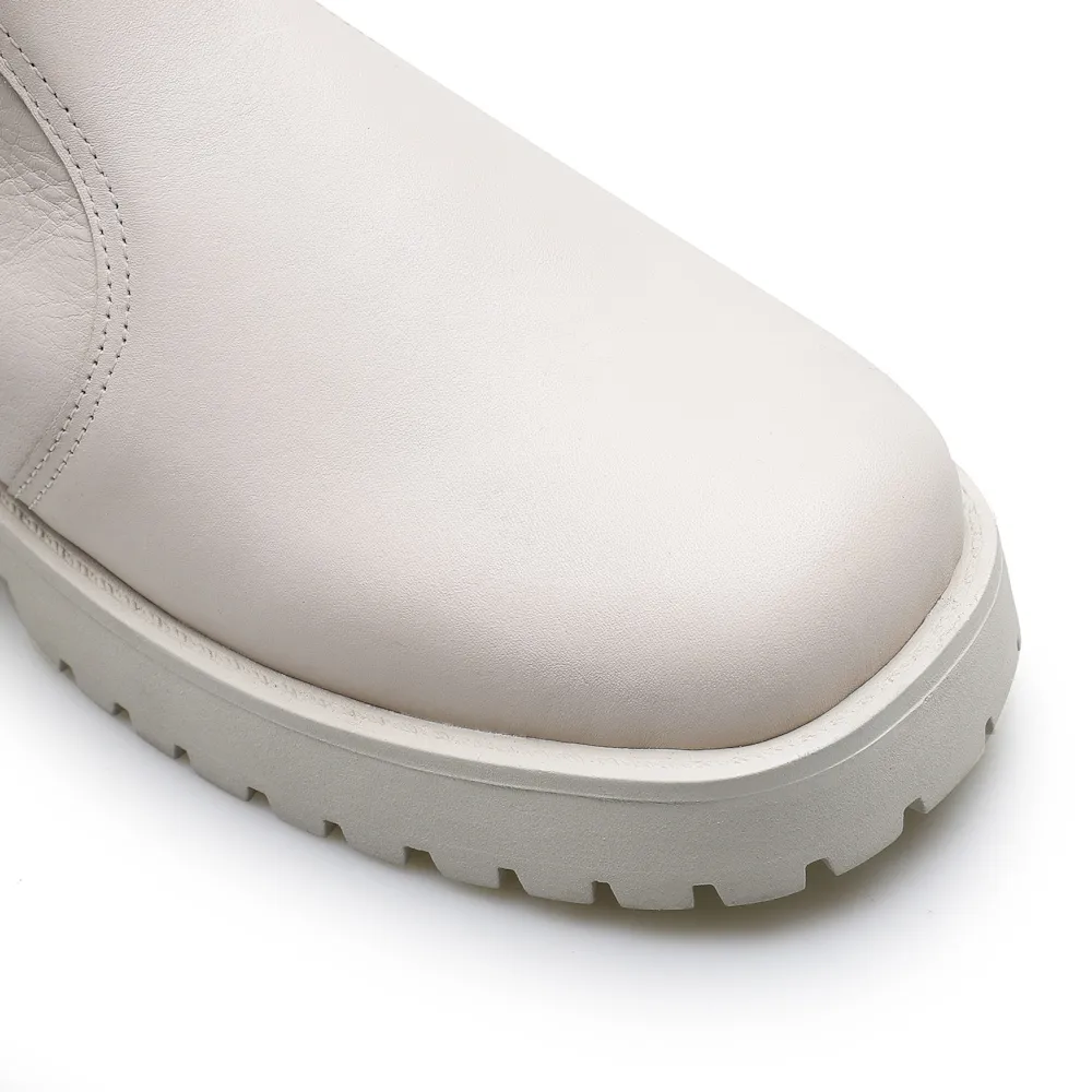 Bota Tratorada High Mia Couro Off White - imagem 6