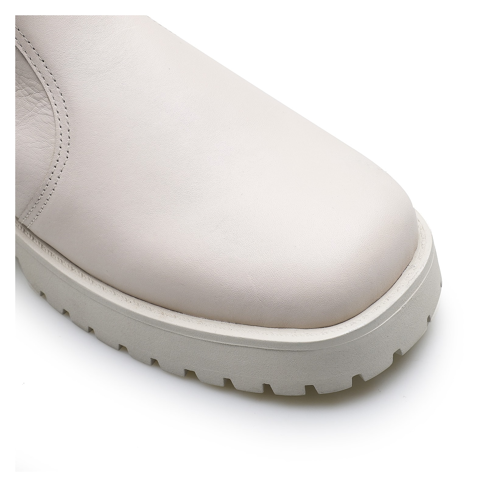 Bota Tratorada High Mia Couro Off White