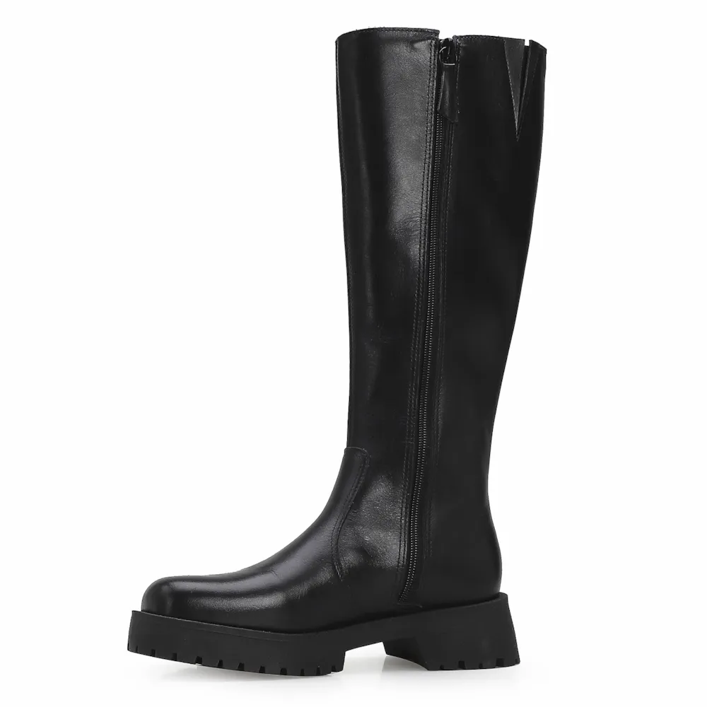 Bota Tratorada High Mia Couro Preto - imagem 4