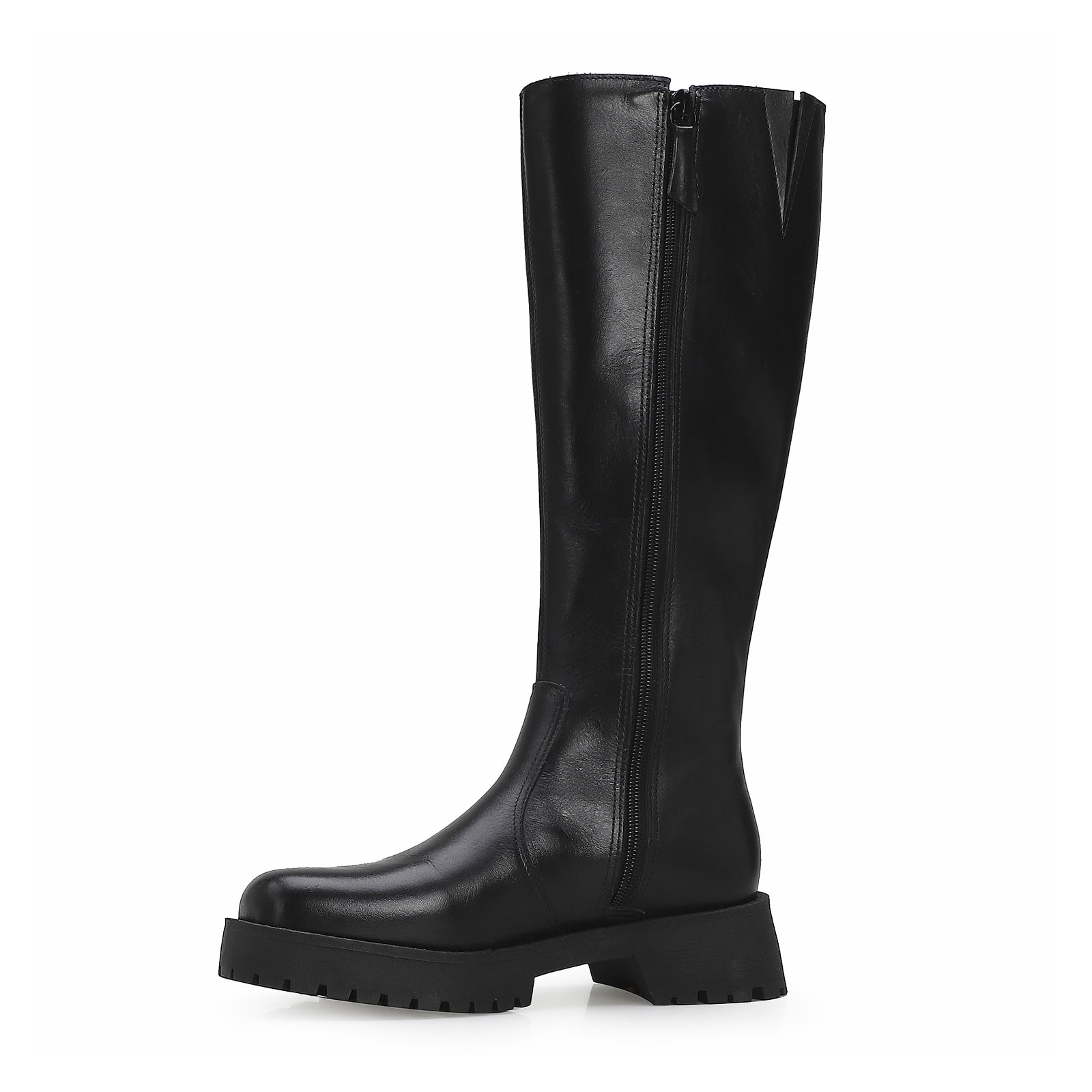 Bota Tratorada High Mia Couro Preto