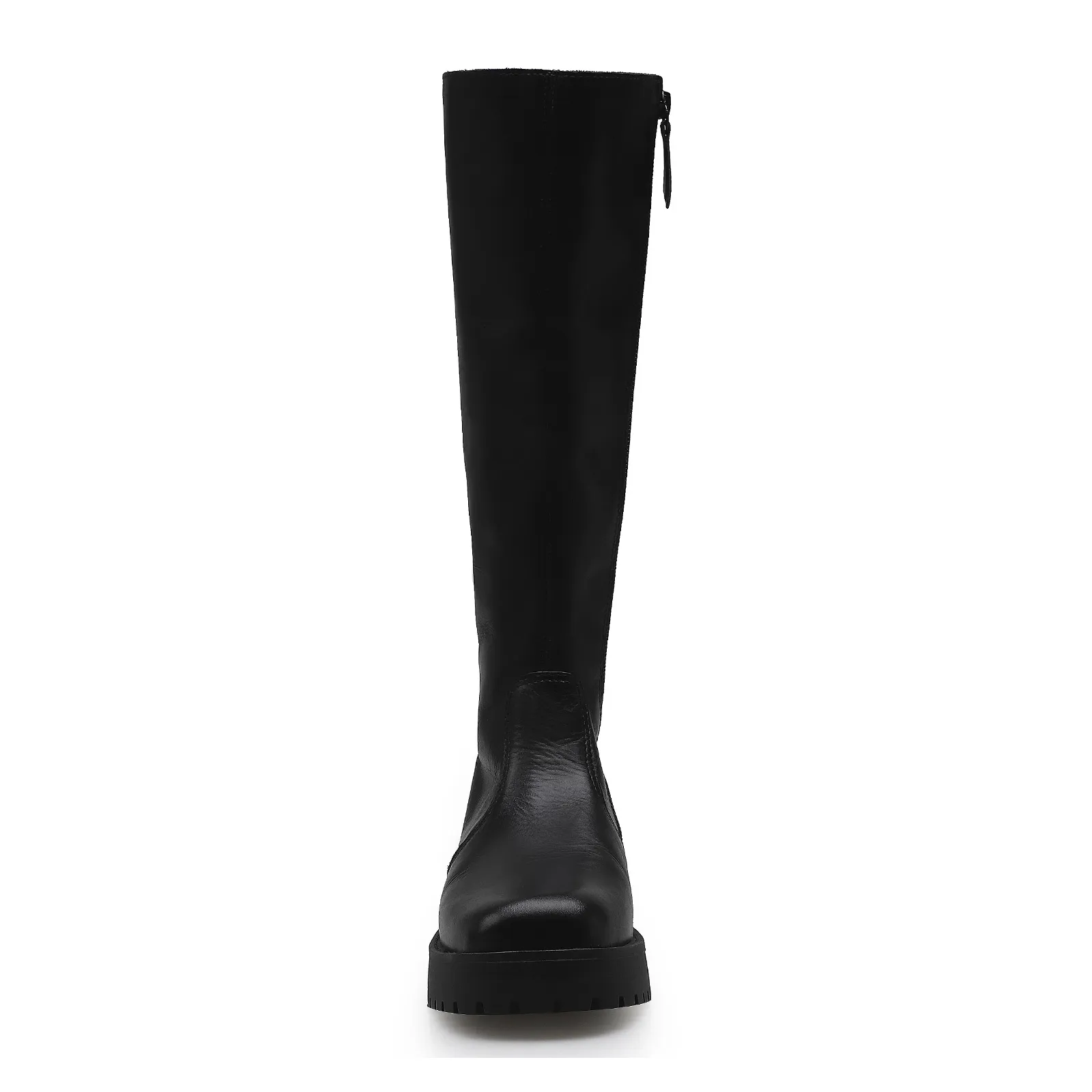 Bota Tratorada High Mia Couro Preto
