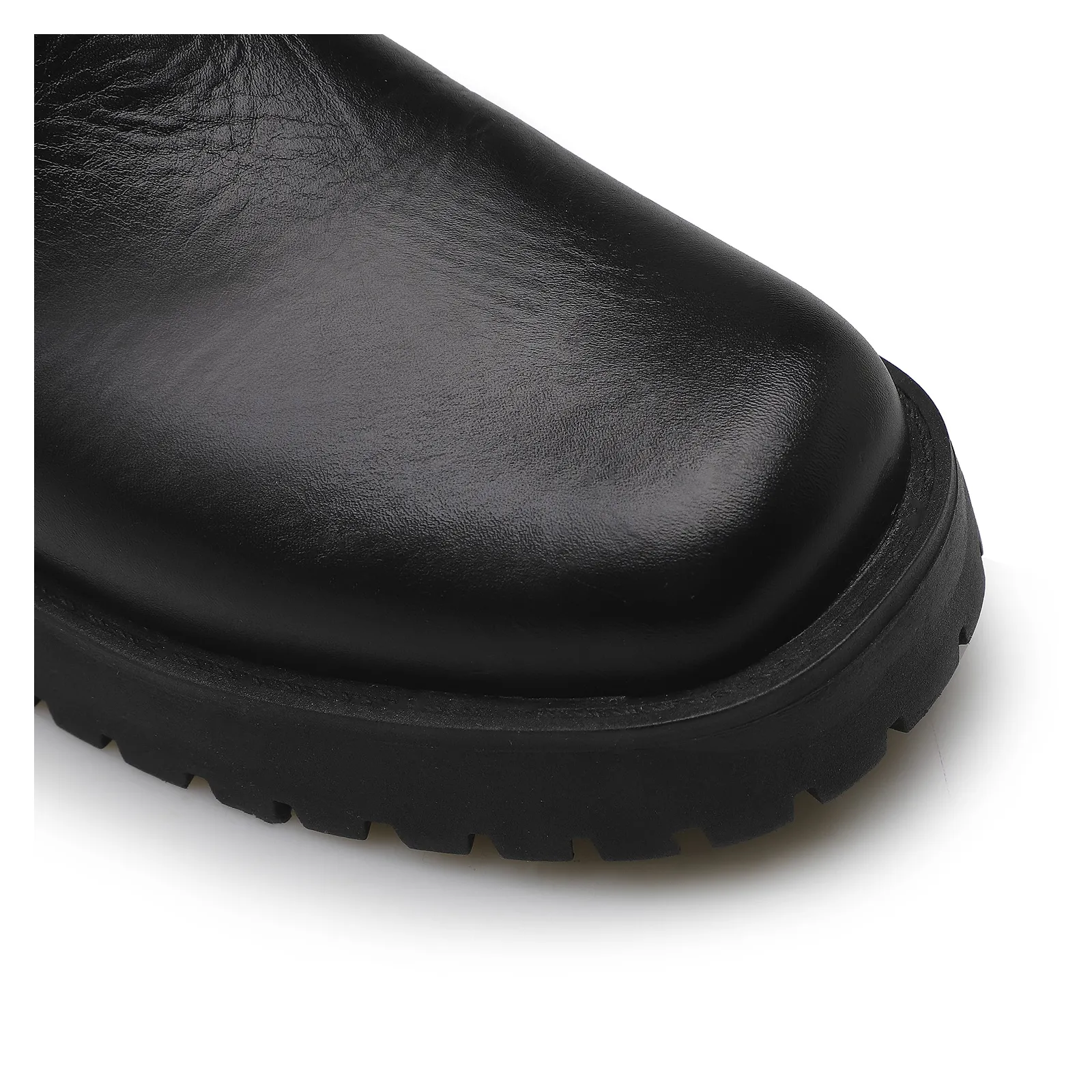 Bota Tratorada High Mia Couro Preto