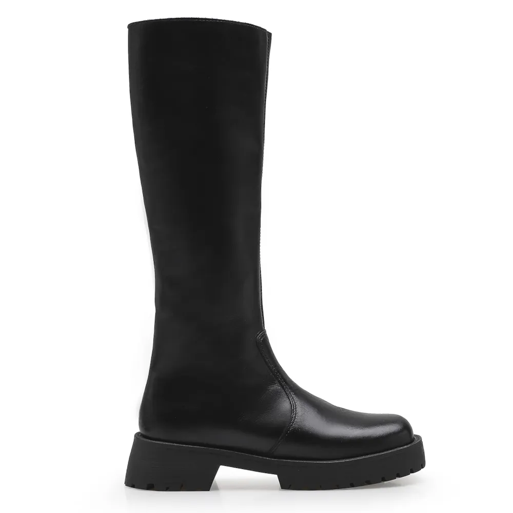 Bota Tratorada High Mia Couro Preto - imagem 2