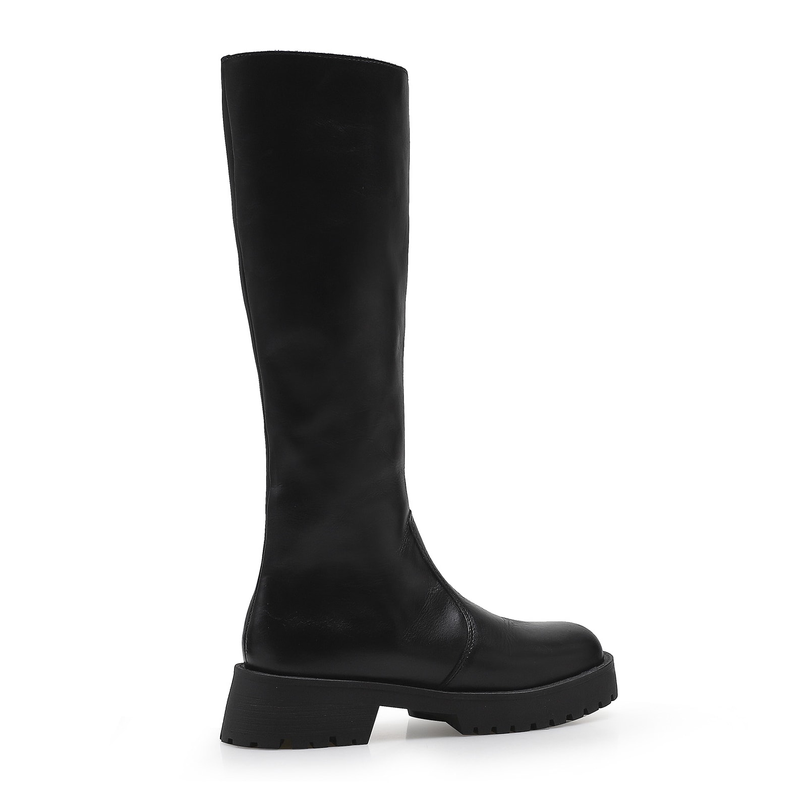 Bota Tratorada High Mia Couro Preto