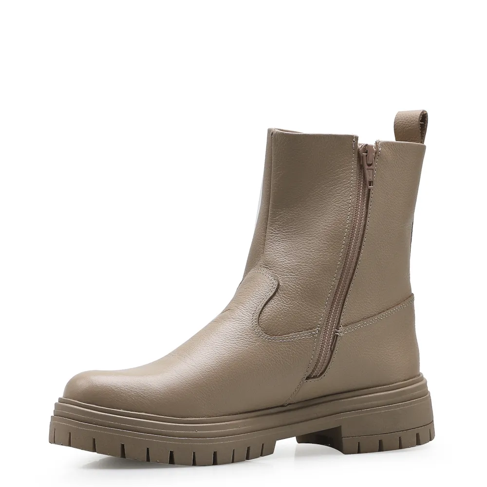 Bota Tratorada Zoe Couro Bege - imagem 4