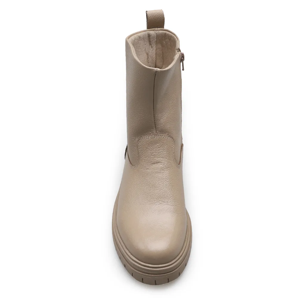 Bota Tratorada Zoe Couro Bege - imagem 5