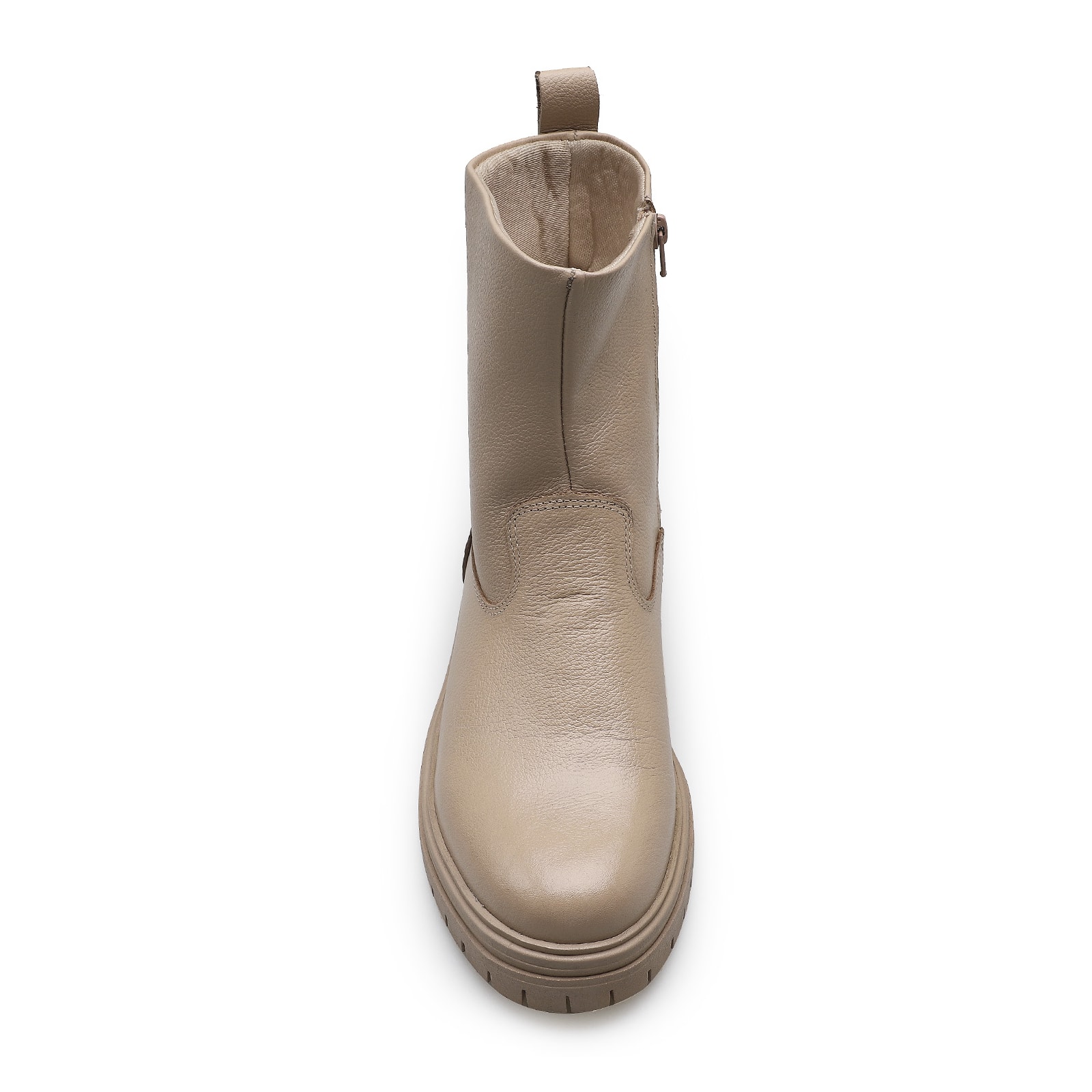 Bota Tratorada Zoe Couro Bege