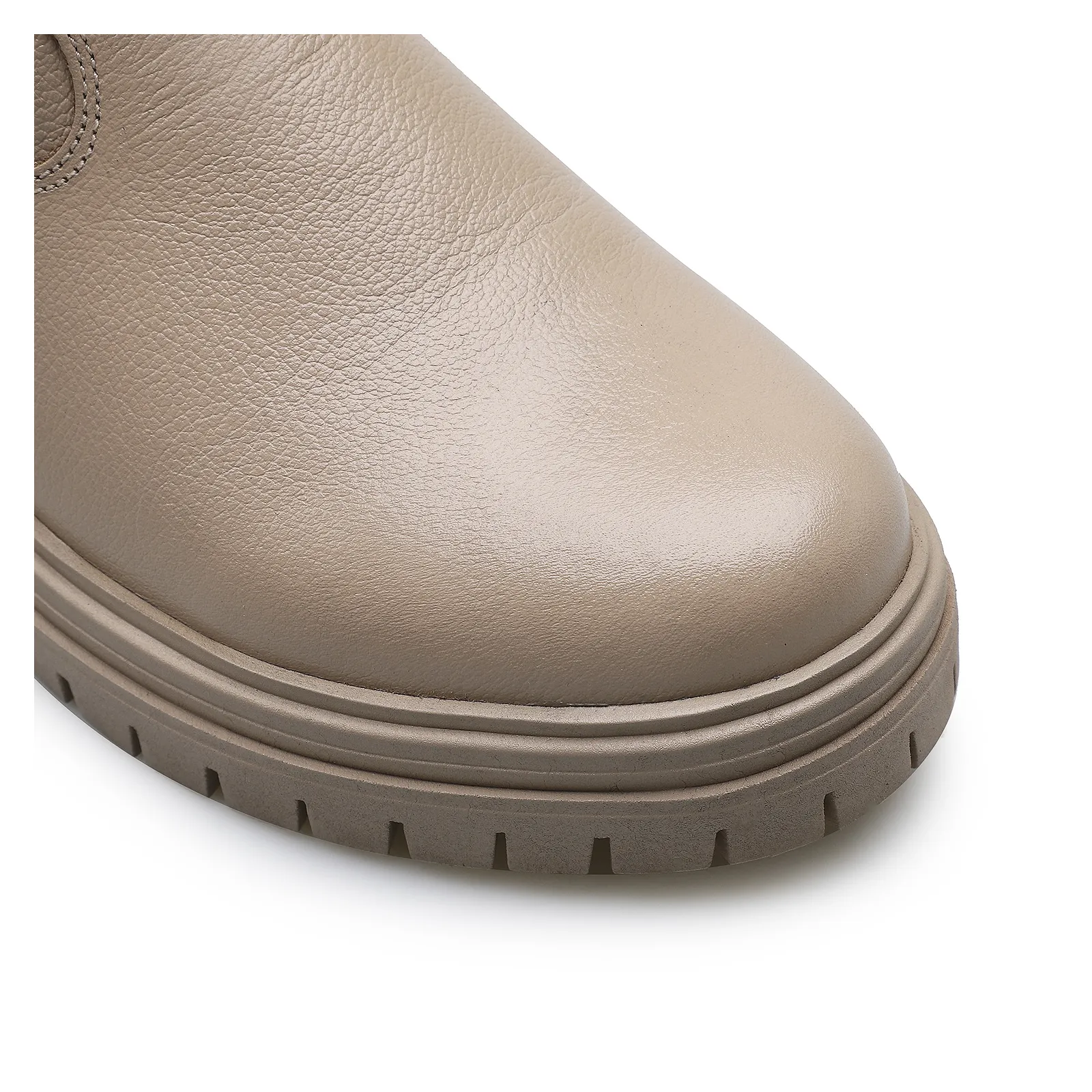Bota Tratorada Zoe Couro Bege