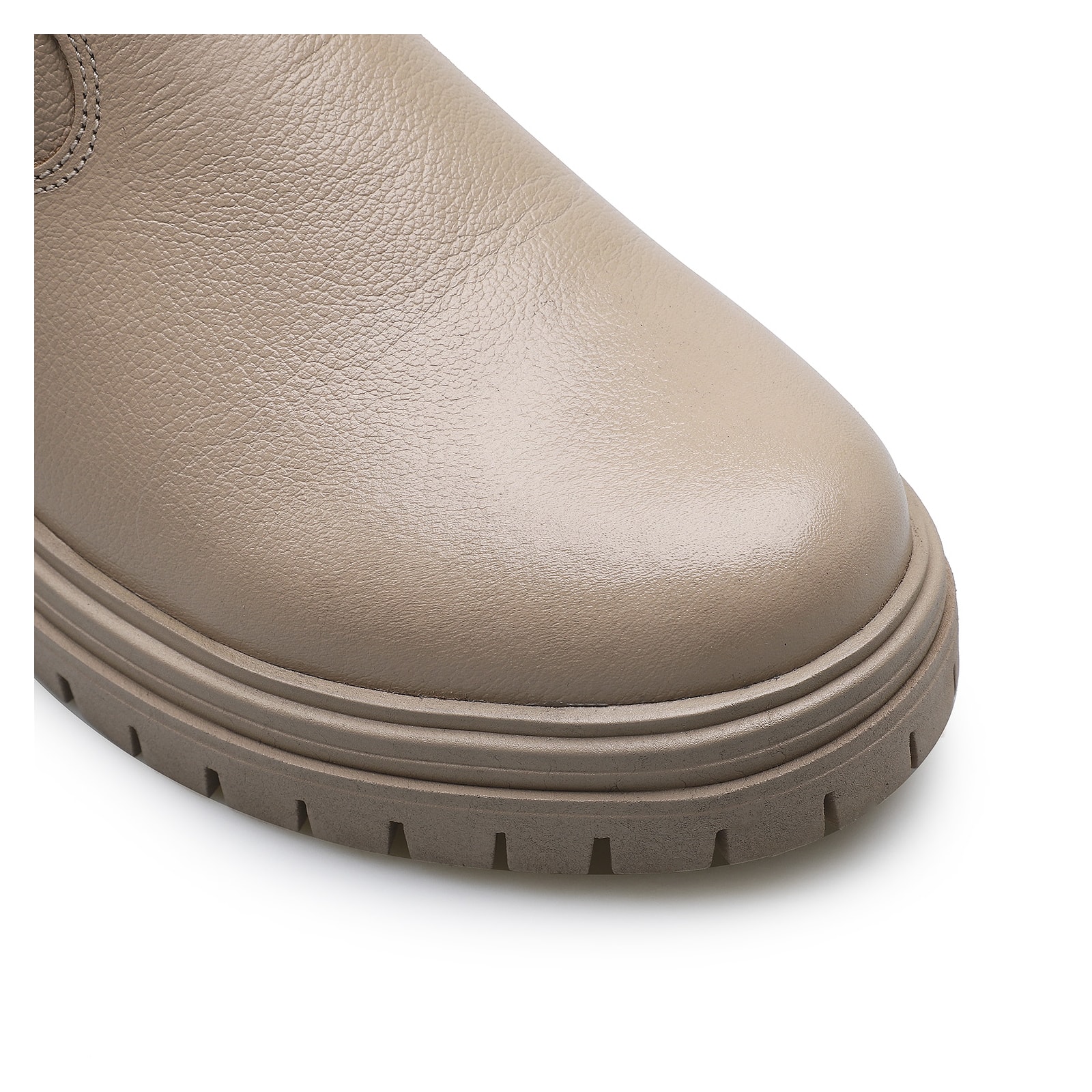 Bota Tratorada Zoe Couro Bege