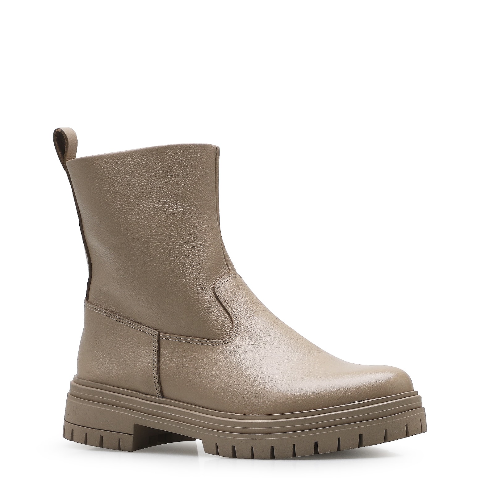 Bota Tratorada Zoe Couro Bege