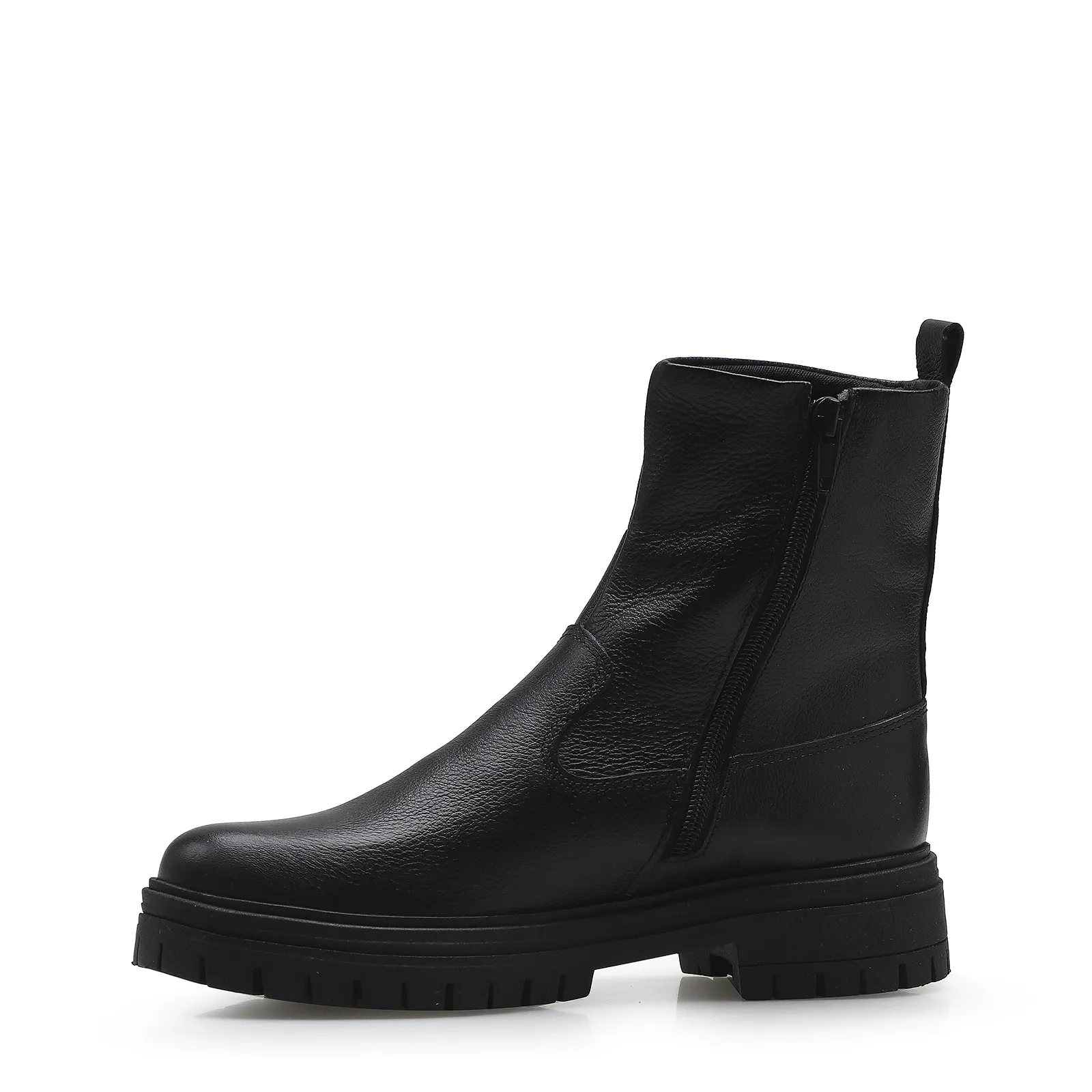 Bota Tratorada Zoe Couro Preto
