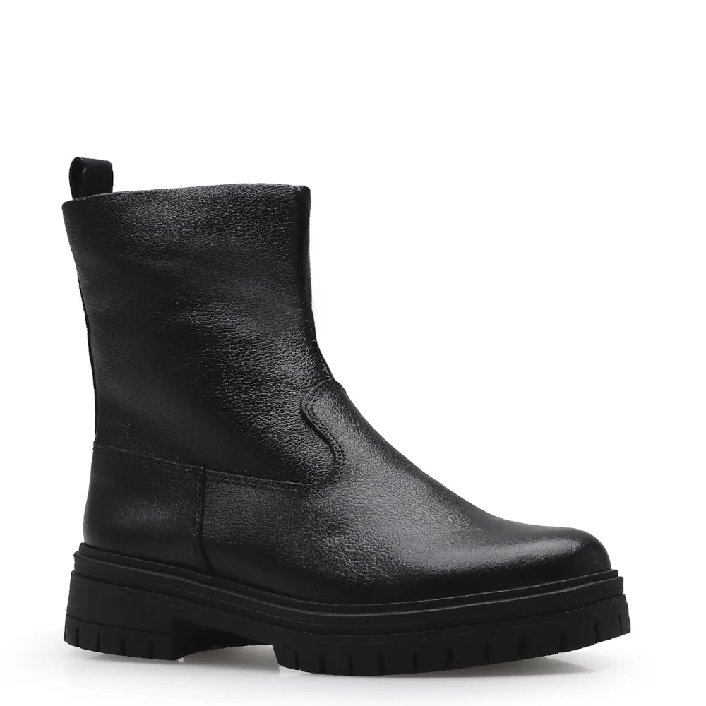 Bota Tratorada Zoe Couro Preto