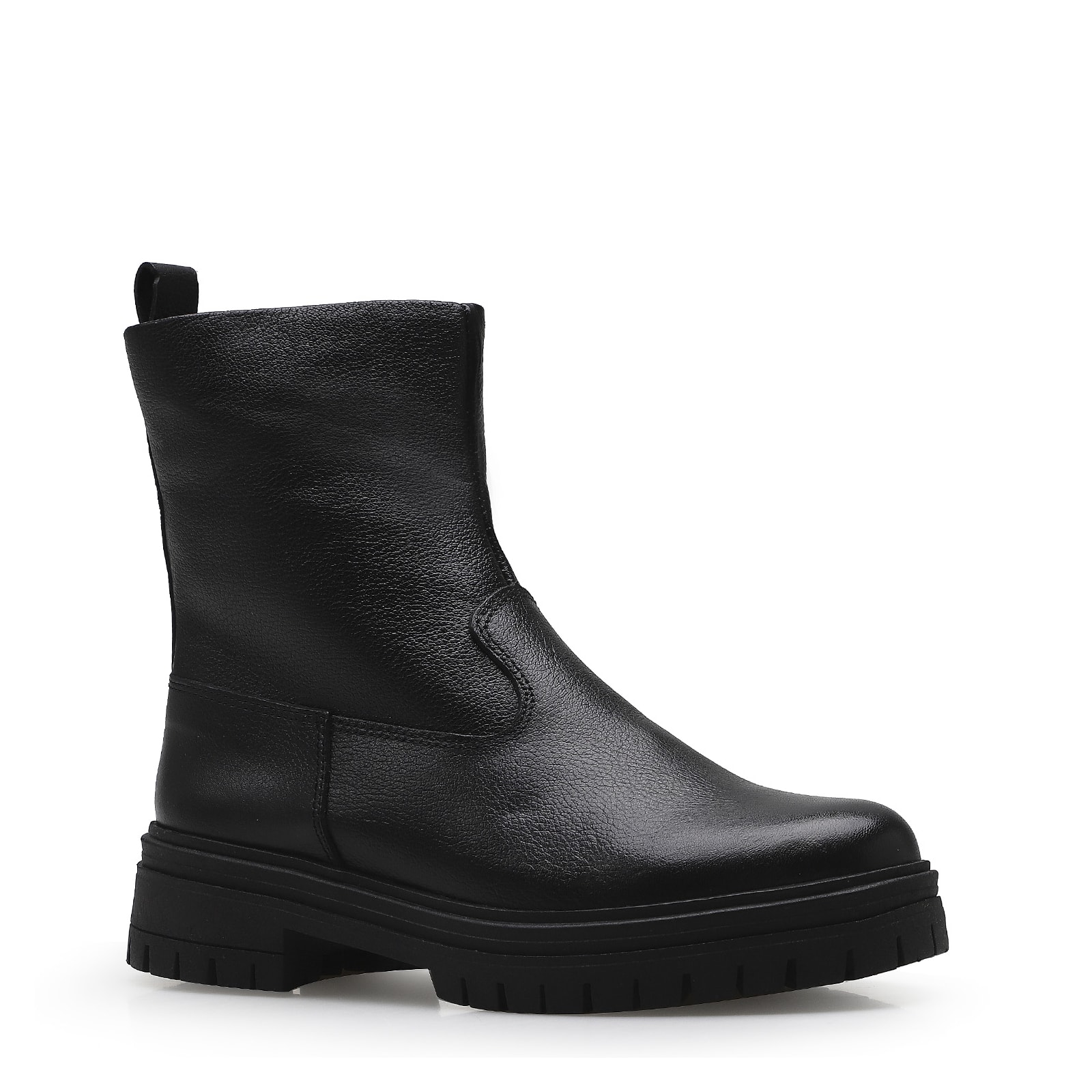 Bota Tratorada Zoe Couro Preto