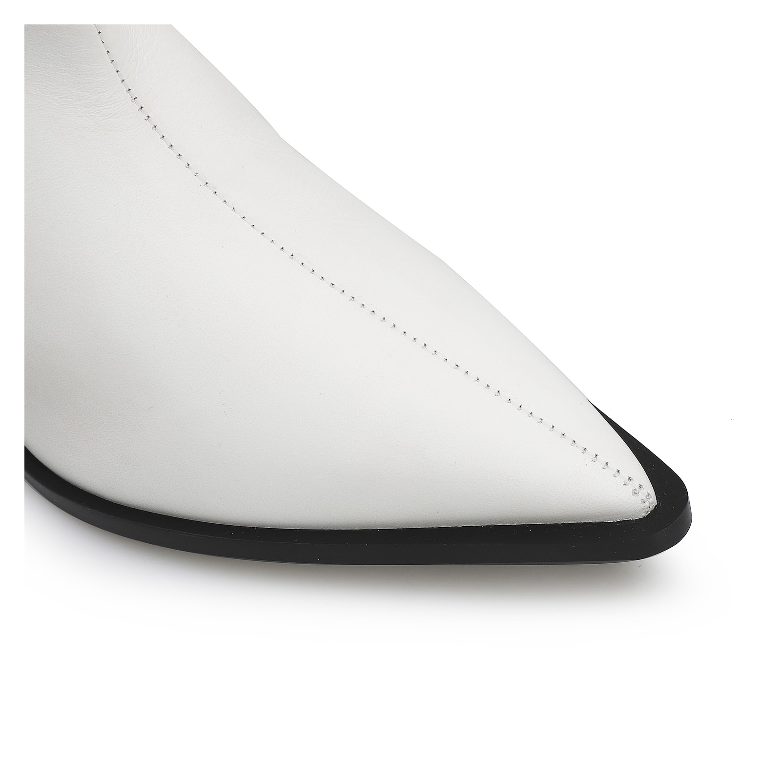 Bota Western Couro Branco/Prata