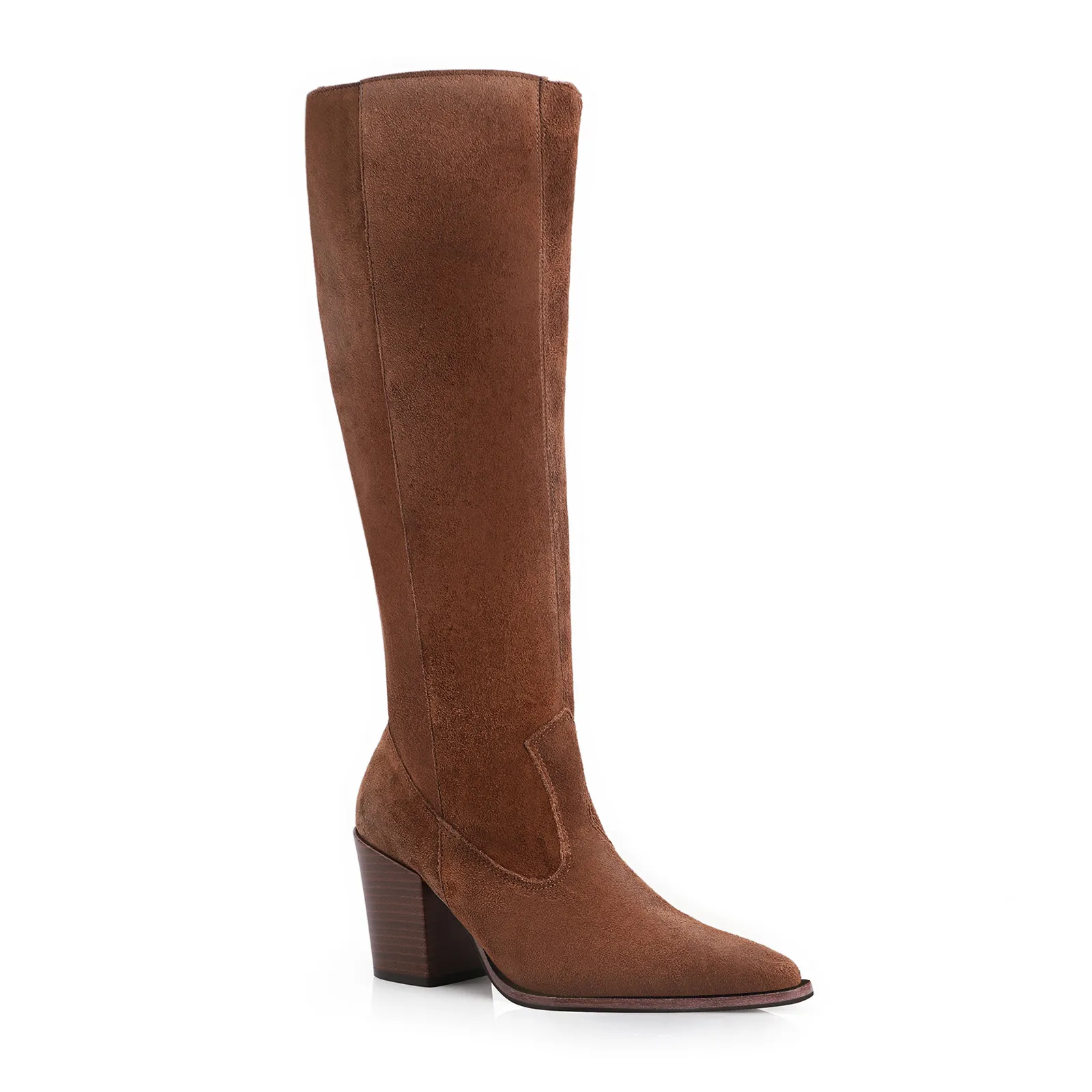 Bota Western Couro Camurça Marrom