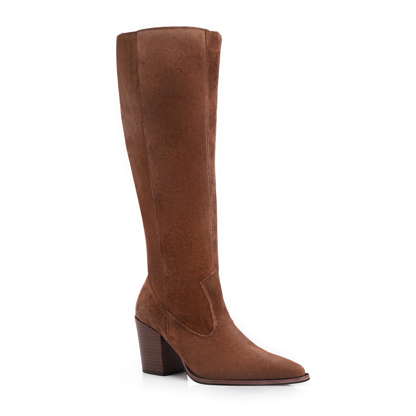 Bota Western Couro Camurça Marrom
