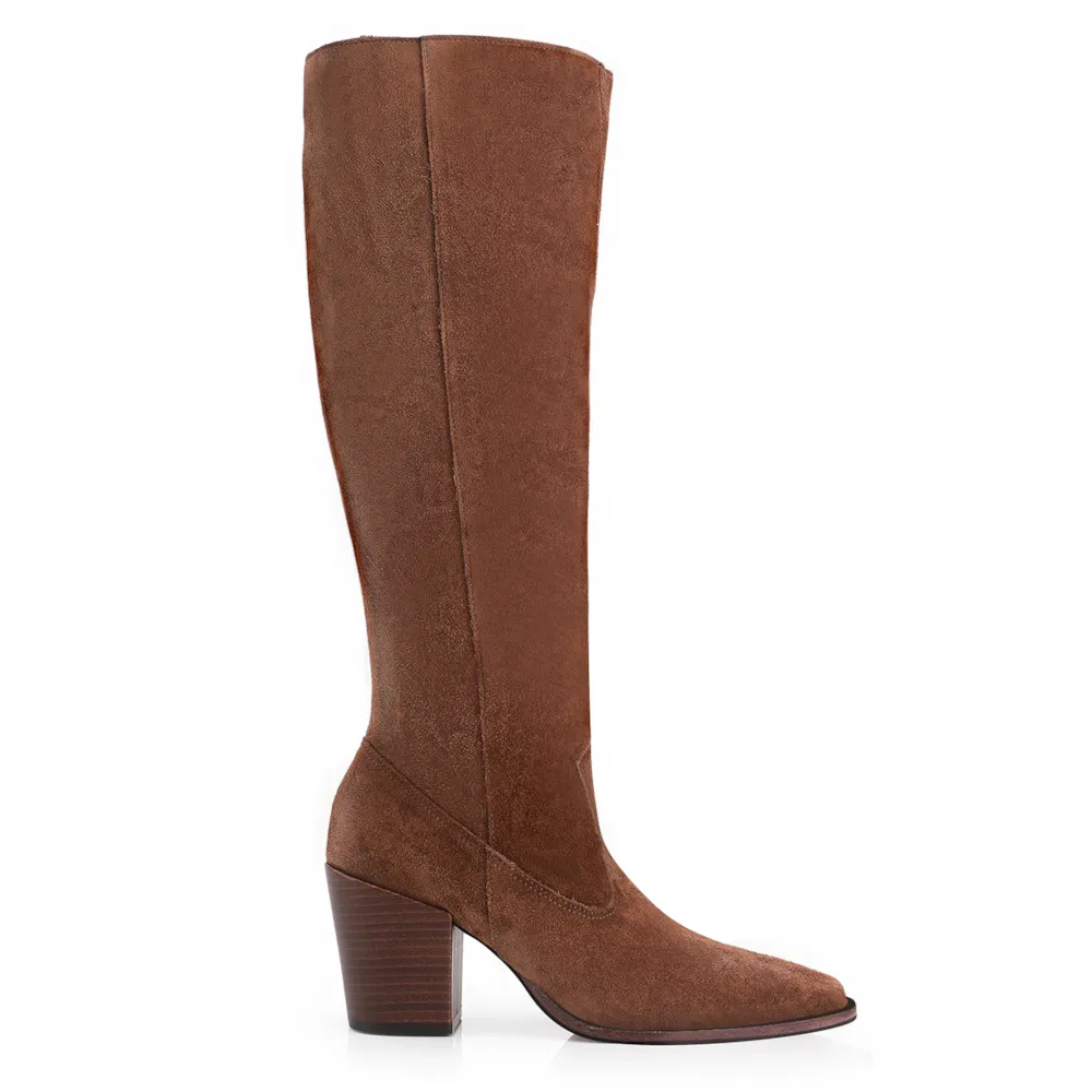 Bota Western Couro Camurça Marrom - imagem 3