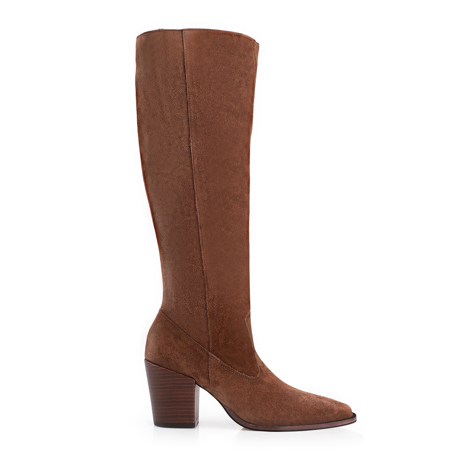 Bota Western Couro Camurça Marrom