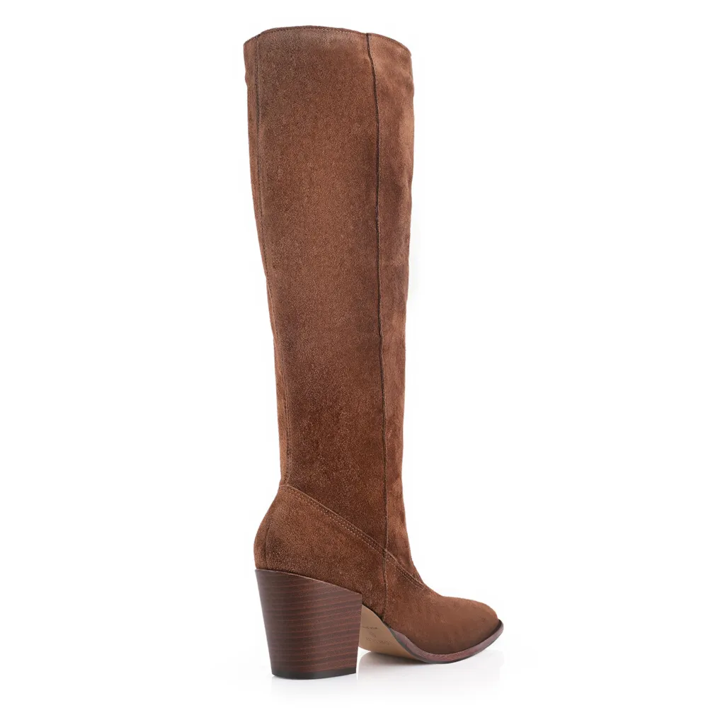 Bota Western Couro Camurça Marrom - imagem 4