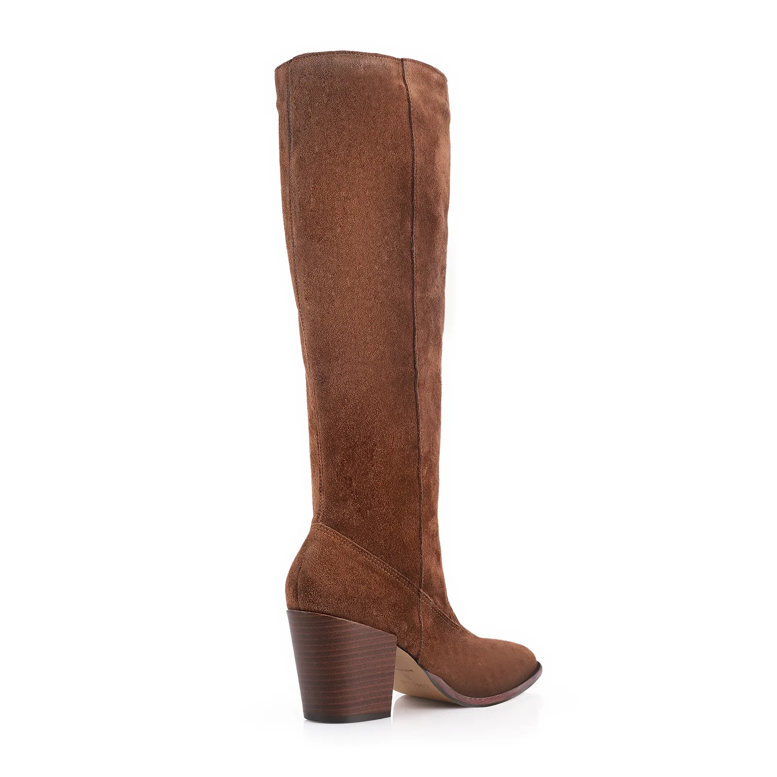 Bota Western Couro Camurça Marrom