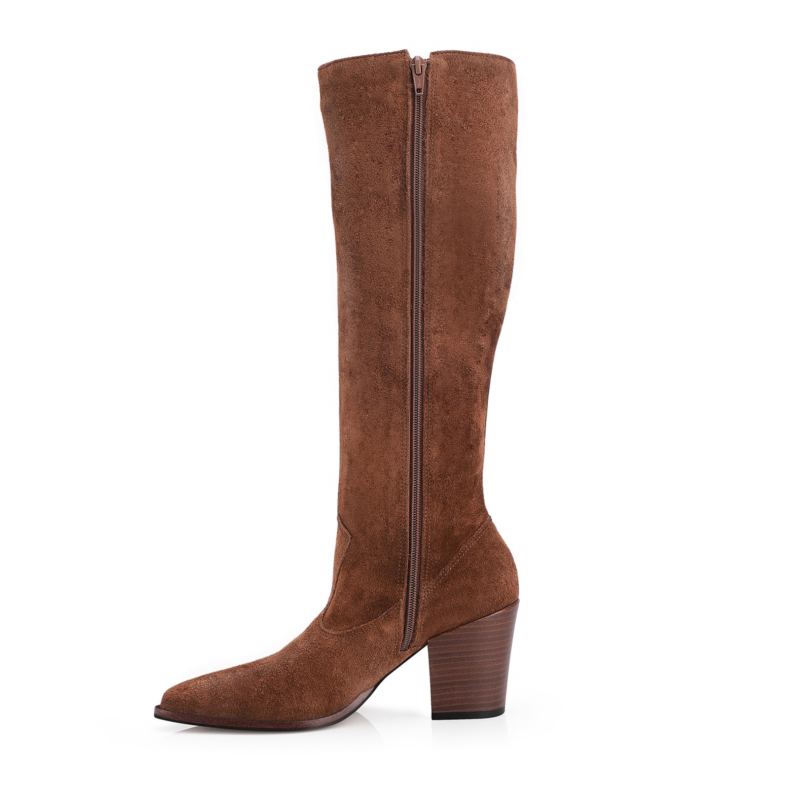 Bota Western Couro Camurça Marrom