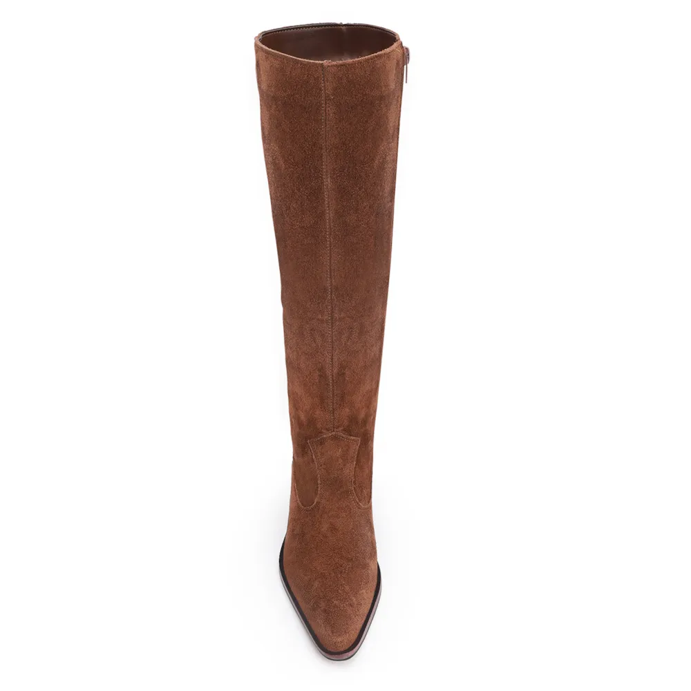 Bota Western Couro Camurça Marrom - imagem 6